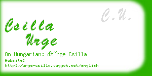 csilla urge business card